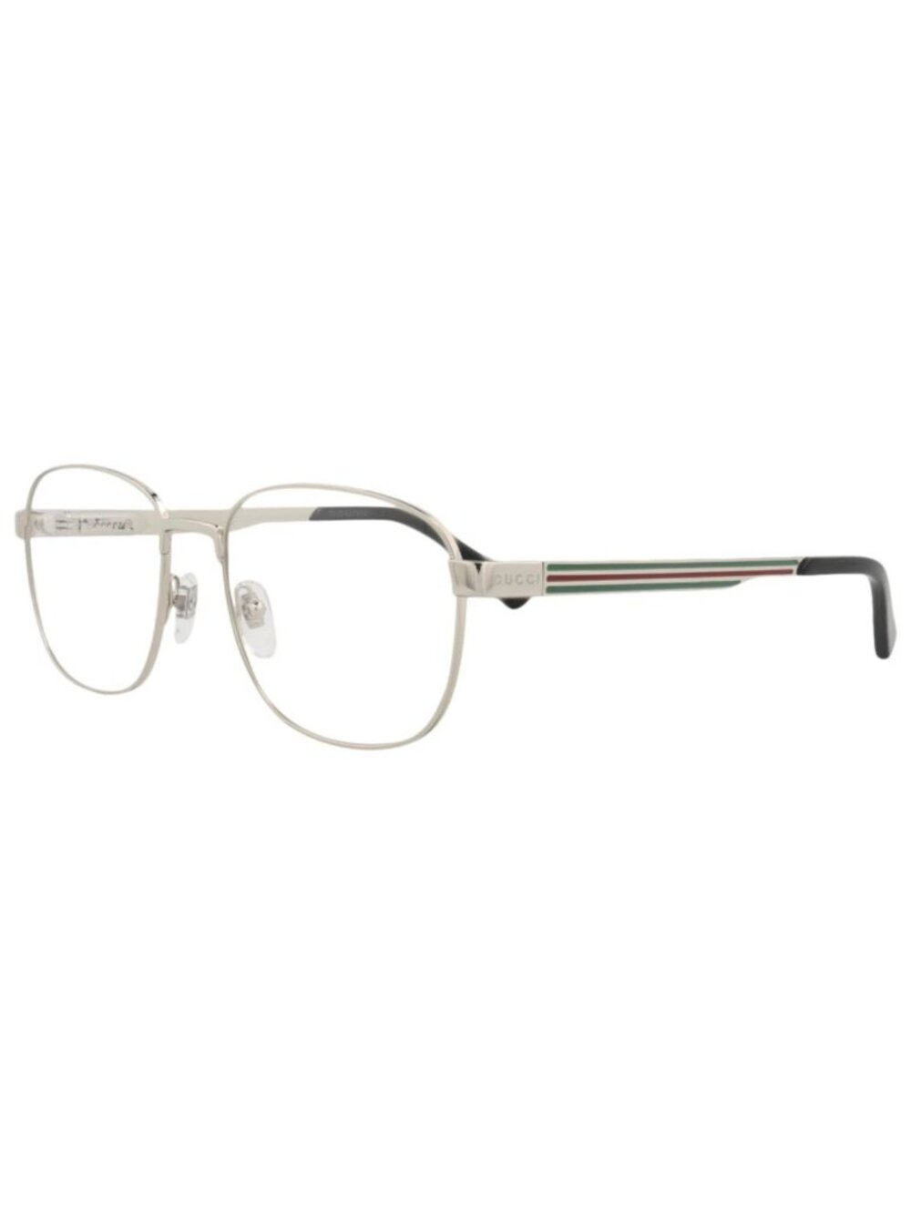 New Gucci Women's Eyeglasses Round Oval Metal Frame Mens Silver Silver